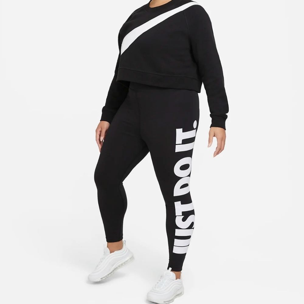 NIKE "Just Do It" High Rise Leggings Women's Size New